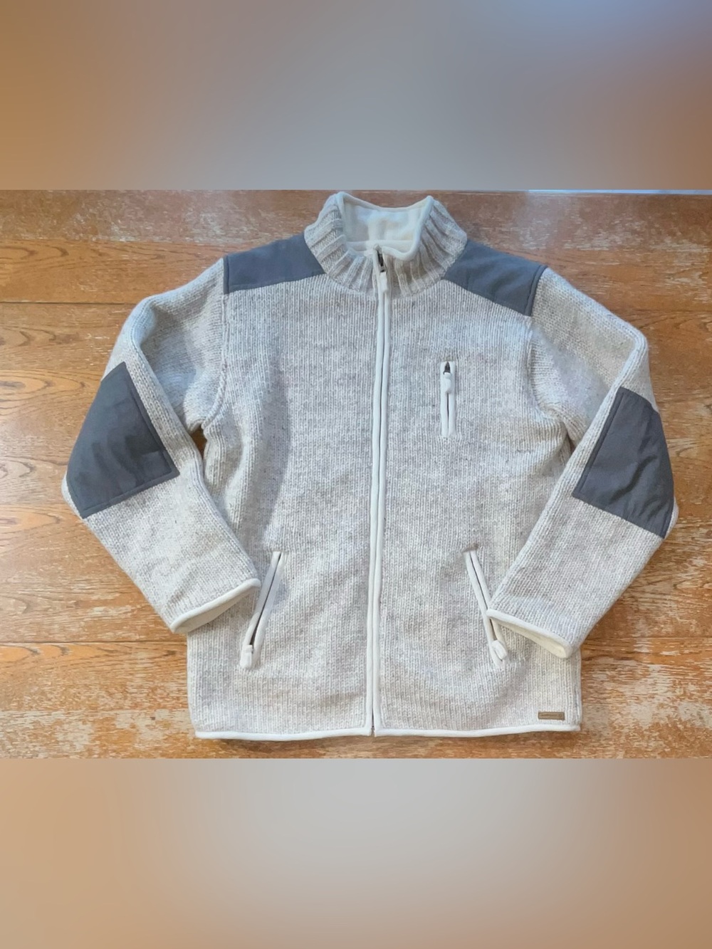 Laundromat Oxford Wool Full Zip Jacket handcrafted in Nepal Size Large Mens